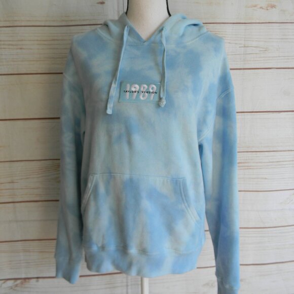 Taylor Swift Tops - OFFICIAL Taylor Swift 1989 TV Blue White Tie Dye Hoodie HOODED SWEATSHIRT SZ XS